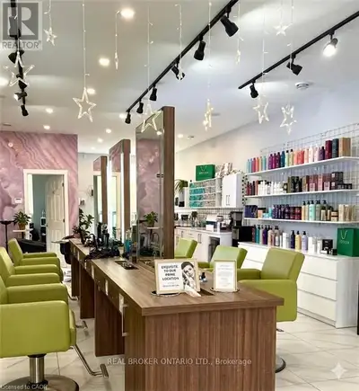 Exceptional turnkey salon and wellness space available for lease in a prime high-traffic Hamilton lo...