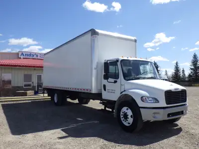 Welcome to Andy's Truck Sales. 2022 FREIGHTLINER M2-106 WITH 26 FT MORGAN DRY VAN #5785 159,380 KMS...