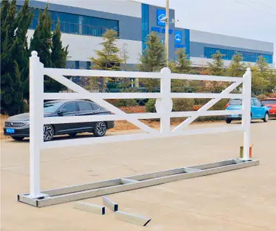 20 FT Farm Driveway Gate White Heavy-Duty Wrought Iron TM18NCW, View more