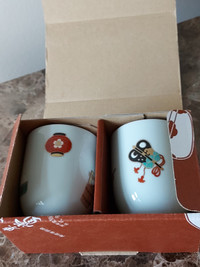 A set of Japanese ceramic tea cups