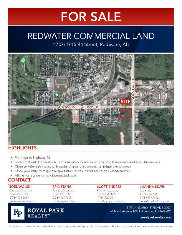 REDWATER COMMERCIAL LAND in Land for Sale in Edmonton