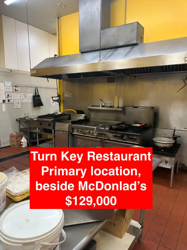 Turn key restaurant for sale $129,00062863278405890124