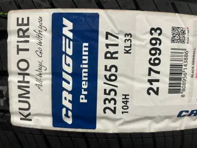 These NEW Kumho Crugen Premium KL33 are TOP-LINE All Season tires. 4 NEW tires 235 65 17 HERE IS A D...