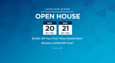 OPEN HOUSE EVENT: Thursday, November 20th from 2pm - 6pm Friday, November 21st from 2pm - 6pm Broads...