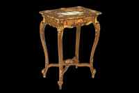 Antique Giltwood table with refined Vienna porcelain