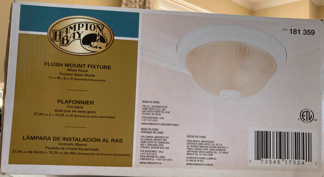 Ceiling light, never used. in Indoor Lighting & Fans in Winnipeg - Image 2