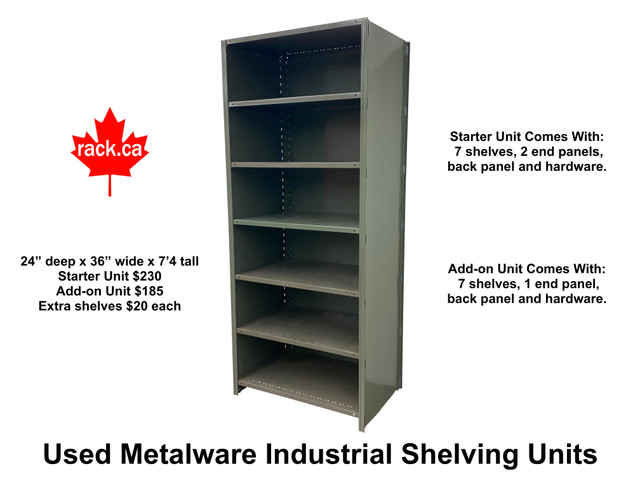 Used industrial shelving - strong steel warehouse shelving in Other Business & Industrial in Guelph - Image 3