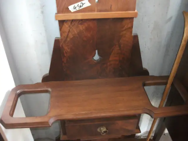 Antique Burl Walnut Hall Rack & Umbrella Stand in Arts & Collectibles in Belleville - Image 4