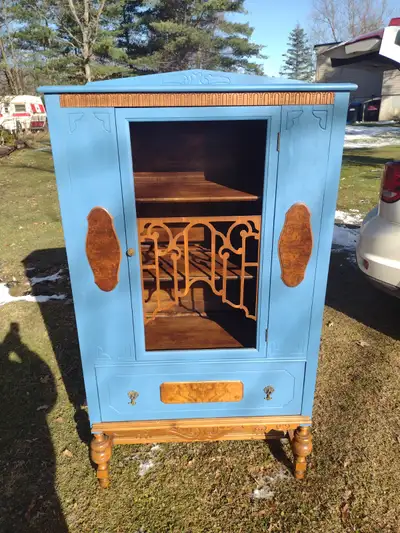 Antique cabinet with drawer, View more