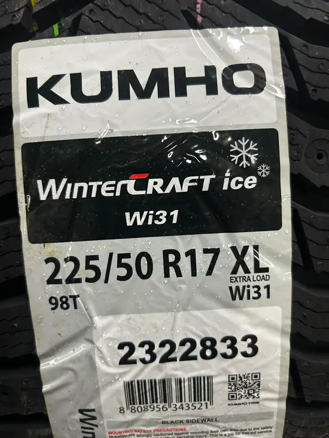 4 Brand New Kumho WinterCraft Wi31 225/50R17 Winter $60 REBATE!! in Tires & Rims in Ottawa - Image 2