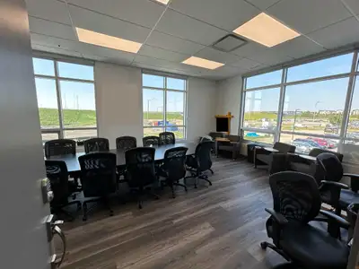 Evening and Weekend Use of boardroom on Second Floor. Modern boardroom space for rent on Main Street...