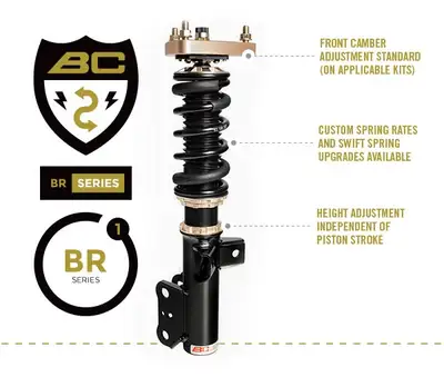The BC Racing BR Series is our most popular suspension package. Equally at home on street and track...