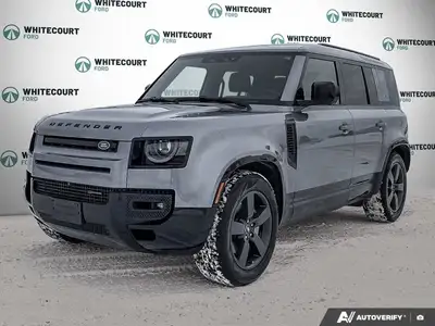 The 2023 Land Rover Defender 110 X-Dynamic SE AWD in stunning gray with an all-wheel-drive capabilit...