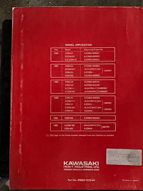 Sm170 Kawasaki KZ250 Z250 Single Service Manual 99924-1023-04 in Other in Saskatoon - Image 2