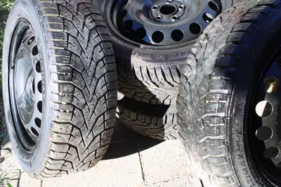 If interested ,I offer 4Tires 205x55r16 general winter Tires with Rims with bolt pattern 5x100 for t...