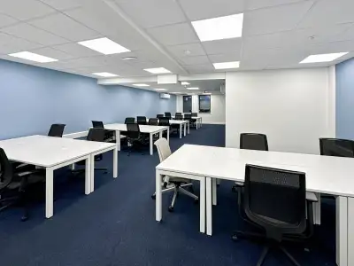 Access a bright and inspiring office space to rent designed to help teams of five to do their best w...