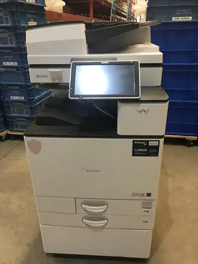 The Ricoh MP C4504ex Color Copier has print, copy, scan, scan to file, scan to email, duplex printin...