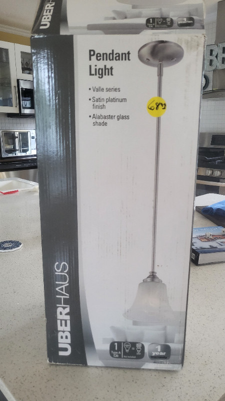 UBERHAUS SUSPENSION PENDANT LIGHT NEW IN BOX TAKES STANDARD BULB in Indoor Lighting & Fans in Barrie