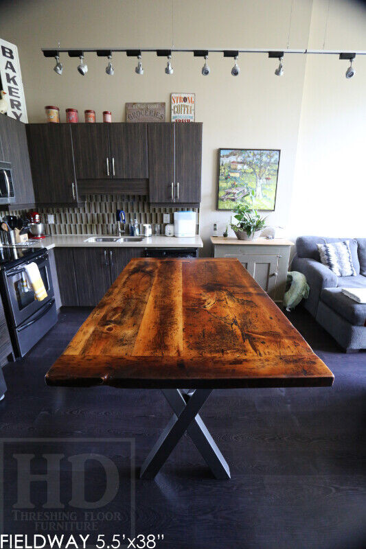 Reclaimed Ontario Barnwood Metal Base Tables in Dining Tables & Sets in Cambridge