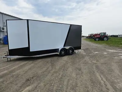 Beckner Elite All Aluminum Enclosed Cargo Trailer 7x16' 3'6" V-nose 7' Interior Height 32" Curb side...