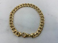Brand New! 10K Gold Mens Hollow Cuban Link Bracelet