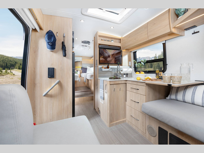 Leisure Travel Wonder Class B+ gas motorhome 24RTB highlights: Exterior Garage-Style Storage Rear Co...