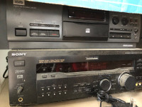 SONY RECEIVER AND 2 SMALL GREAT SPEAKERS