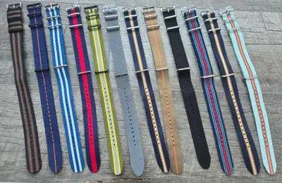 22mm ZuluDiver Phalanx Vintage Style NATO Canvas Watch Straps, View more