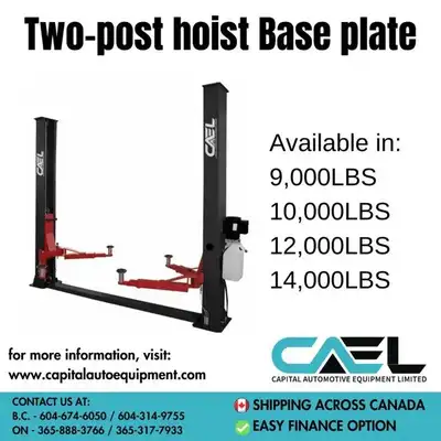 CAEL 2 Post Hoist represents the best value for the customer that puts quality and value at the top...