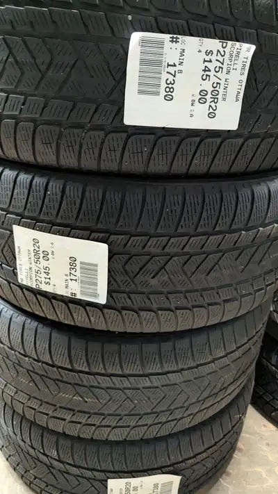 SET OF 4X P275/50R20 275/50/20 PIRELLI SCORPION WINTER TAG # 17380 ** Please read details below ** M...