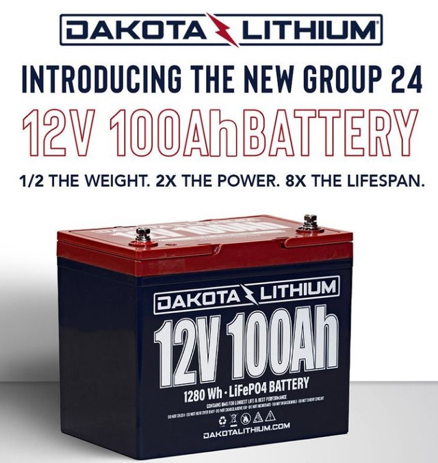 Dakota Lithium 12V 100AH On Sale 849.00. In Stock in Milton, Ont in Fishing, Camping & Outdoors in Oakville / Halton Region - Image 2
