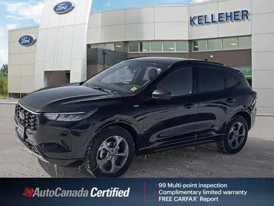 Experience sporty sophistication with this striking 2023 Ford Escape ST-Line in a sleek Black exteri...