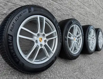 Michelin Pilot Alpin 5 SUV *NC0 Rated* Snow Tires and original 20 inch Porsche Cayenne staggered "Ca...