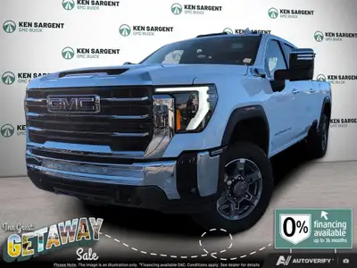 The new 2026 GMC Sierra 2500HD SLT in a bright white finish with 44 drivetrain is engineered for the...