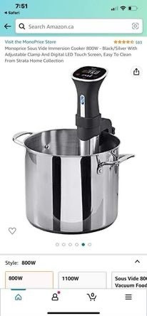 Monoprice Sous Vide Immersion Cooker 800W - Black in General Electronics in Hamilton - Image 2