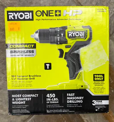 *NEW* Cordless Ryobi PSBHM02B Hammer Drill, View more