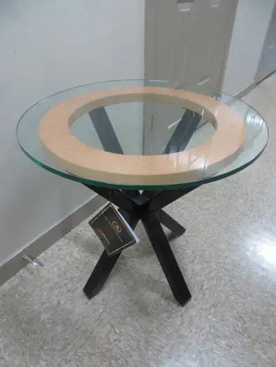 Brand New (ASHLEY) Glass Top End Table, View more