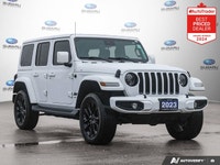 New Price! Odometer is 10286 kilometers below market average! Bright White Clearcoat 2023 Jeep Wrang... (image 1)