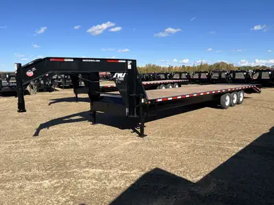 NEW 2025 SWS 8.5 x 34' Gooseneck Trailer Tri Axle 3 x 7000 lb Axles w/ Electric Brakes on all Axles...