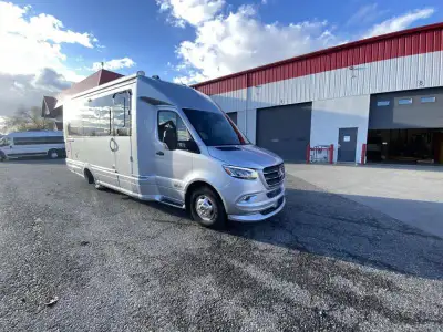 Airstream Atlas Murphy Suite Class B+ diesel motorhome highlights: Murphy Bed Slide Full Bath Exteri...