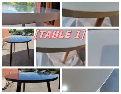 Round lacquered Dining table with solid beech wood legs, View more