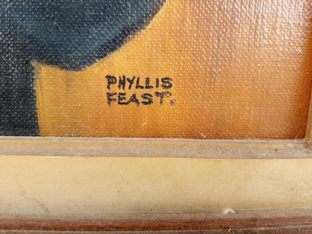 cadre 28x32 stanley h. feast peinture phyllis feast dans Art et objets de collection  à Ville de Montréal - Image 3