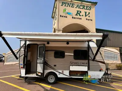 KZ Sportsmen Classic 160RBT expandable highlights: Two Tent Beds Booth Dinette A/C 70in.in. Bench Se...