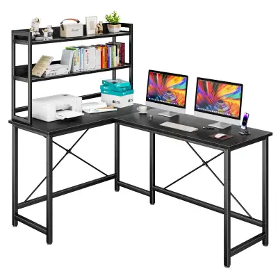 BRAND NEW - New GYIIYUO L Shaped Desk with Hutch 61 Inch... LOT#, View more