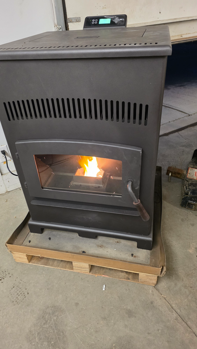 Pellet Stove up to 48000btu brand new with large hopper 100lb. No name Manual Start. Great for Cabin...