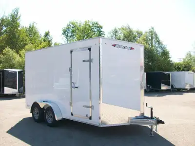 Remorque neuve struture galvanise 7' x 14' v-nose 2 essieux 3500lb.GLISSIERE HD 7' de haut interieur...