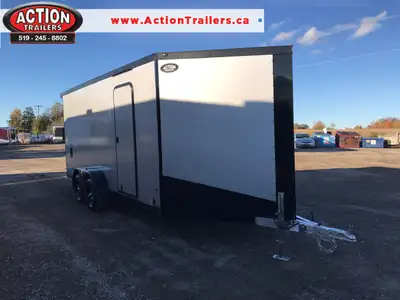 LEGACY 7' x 23' DRIVE-IN/DRIVE-OUT MULTI-SPORT TRAILER WITH BLACKOUT PKG, HELMET CAB, ALUMINUM WALLS...