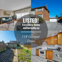 LISTED!! 118 Giltspur Drive -   UPDATED TORONTO HOME!