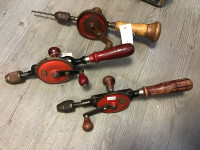 Vilebrequin a Ratchet Antique Drill a Main Avec 3 Mèches P & B, Outils à  main, Granby
