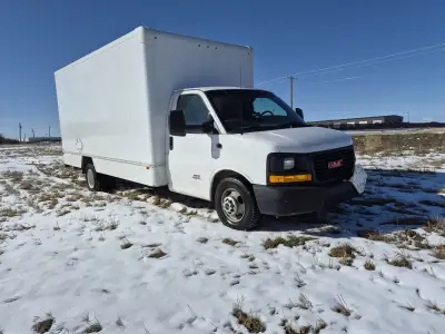 2014 GMC Savana 3500 Cube Van 6.6L Duramax Diesel ~404K Kms 16ft Box Metal shelving in rear Runs and...